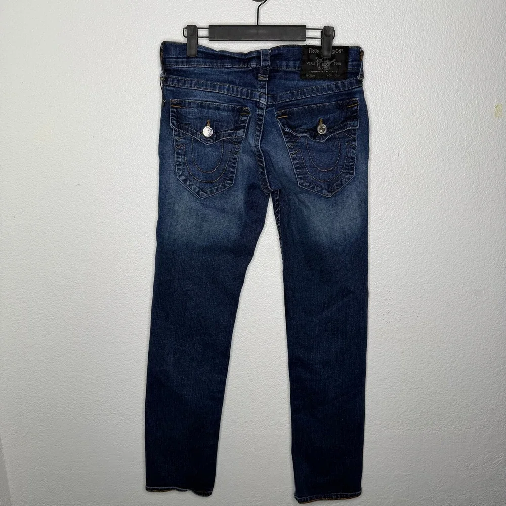 True Religion Ricky Relaxed Straight Jeans Mens 29 Dark Wash Blue Denim
